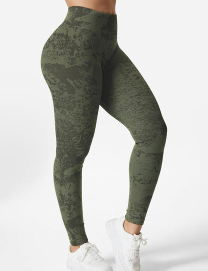 Women Camo Workout Scrunch Butt Leggings Seamless High Waisted Athletic Yoga Leggings