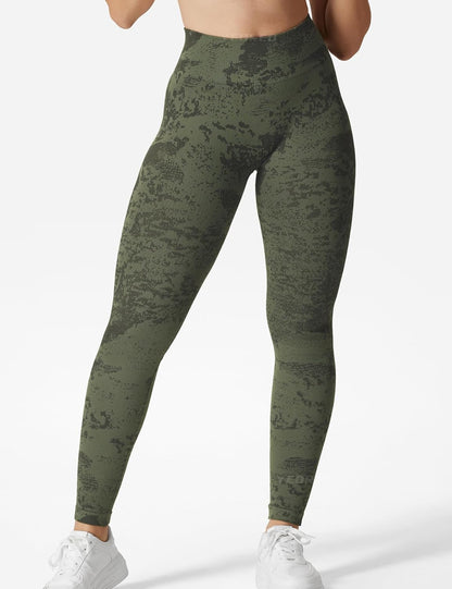 Women Camo Workout Scrunch Butt Leggings Seamless High Waisted Athletic Yoga Leggings